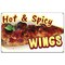Signmission Hot & Spicy Wings Banner Heavy Duty 13 Oz Vinyl with Grommets B-60 Hot & Spicy Wings - alternate 1